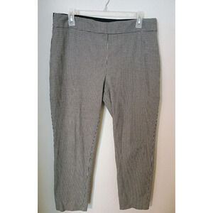A New Day Black White Houndstooth Plaid Pull-On Straight Leg Pants Sz 14